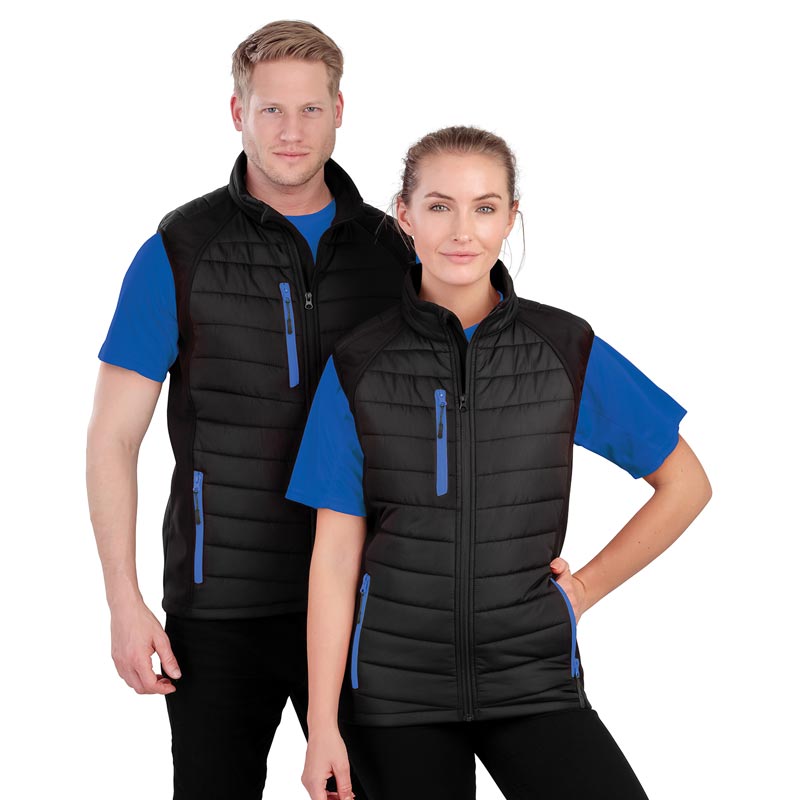 Black compass padded softshell gilet - Black/Red XS